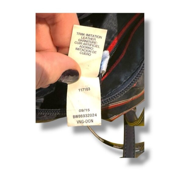 Vintage Women’s Tommy Hilfiger Navy Red Quilted Striped Mini Crossbody Bag - Picture 8 of 10